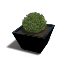 Gepoedercoat staal gelaste plantenbak Cone 80x80x50 cm (RAL9010/RAL9005/RAL7016)