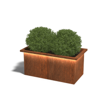 Cortenstaal gelaste plantenbak Alabama met Led 100x50x50 cm