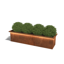 Cortenstaal gelaste plantenbak Alabama met Led 200x50x50 cm