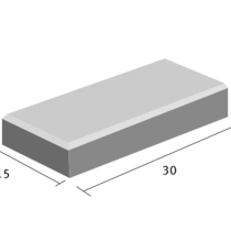 Halve stoeptegel 15x30x4,5 cm grijs