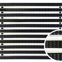 Schoonloper aluminium mat cassetteborstel zwart 60x60x2cm