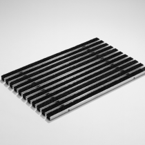 Schoonloopmat aluminium met tapijtstroken antraciet 75x50x2cm