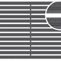 Schoonloper aluminium mat met rubberstroken zwart 60x60x2cm
