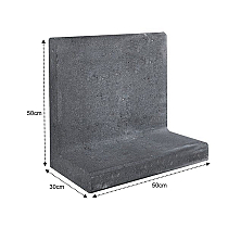 L- element 50x50x30x7 zwart