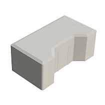 H-lijn aanvang/begin steen 8 cm grijs