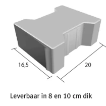 H-lijn Steen 10 cm zwart/bruin