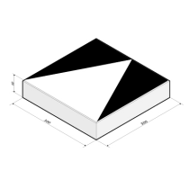 Verkeerstegel 30x30x6 cm zwart met witte driehoek