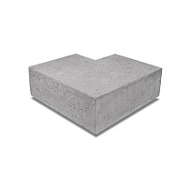 Oud Hollandse hoekstuk traptrede 37x15 cm Grijs ( 90° buiten )