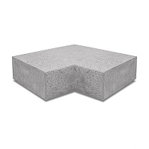 Oud Hollandse hoekstuk traptrede 40x20 cm Grijs ( 90° binnen )