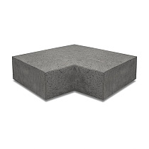 Oud Hollandse hoekstuk traptrede 40x20 cm Antraciet ( 90° binnen )