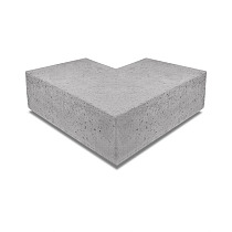 Oud Hollandse hoekstuk traptrede 40x20 cm Grijs ( 90° buiten )