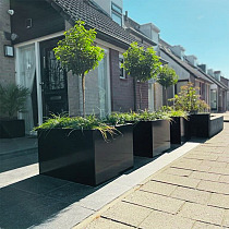 Gepoedercoat staal plantenbak Miami 60x60x40 cm ( RAL9005 )