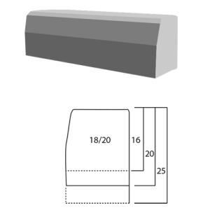 Trottoirband 18/20x25x100 cm grijs