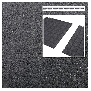 Rubbertegel 50x50x2,5 cm zwart (valhoogte 87cm)
