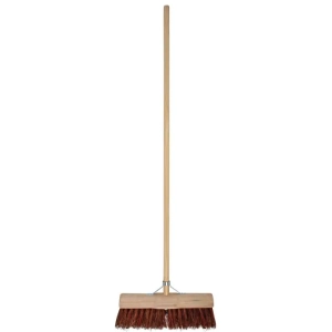 Gemeentebezem Halfrond Natuurvezel 45cm, steel 160cm