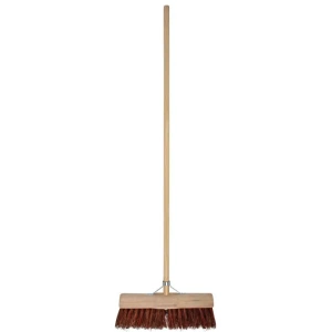 Gemeentebezem Halfrond Natuurvezel 45cm, steel 160cm