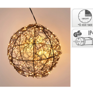 Bal zwart 18 cm LED