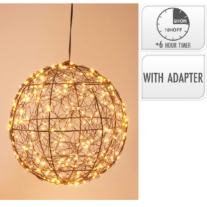 Bal zwart 25 cm LED