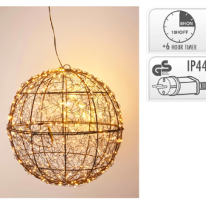 Bal zwart 35 cm LED
