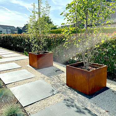 Cortenstaal plantenbak Miami 80x80x60 cm