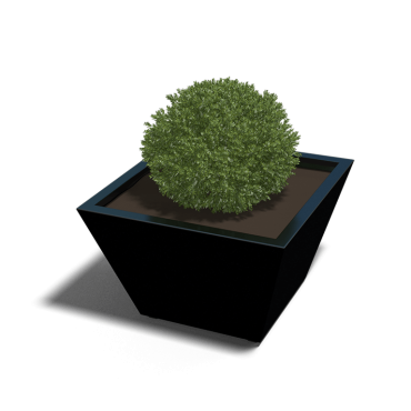 Gepoedercoat staal gelaste plantenbak Cone 80x80x50 cm (RAL9010/RAL9005/RAL7016)