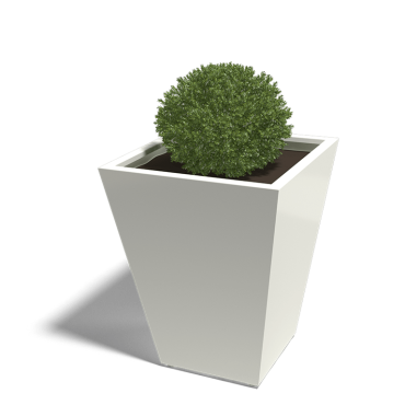 Gepoedercoat staal gelaste plantenbak Cone 80x80x100 cm (RAL9010/RAL9005/RAL7016)