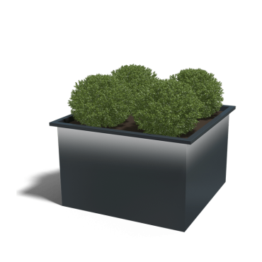 Gepoedercoat staal gelaste plantenbak Alabama met led 120x120x80 cm (RAL9010/RAL9005/RAL7016)