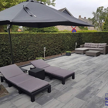 Patio square 40x80x5 cm nero/grey