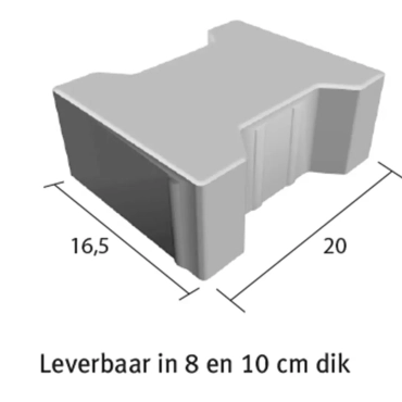 H-lijn Steen 10 cm rood/heide