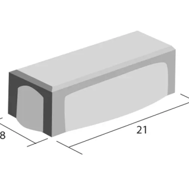 Dikformaat 21x6,8x8 cm Grijs Komo