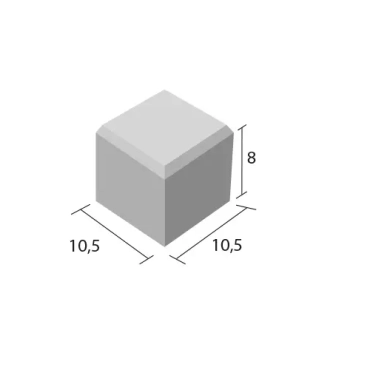 Halve betonsteen zwart / basalt Komo10,5x10,5x8