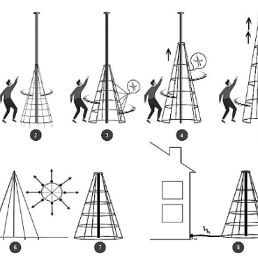 Galaxy 6m voor vlaggenmast LED kerstboom