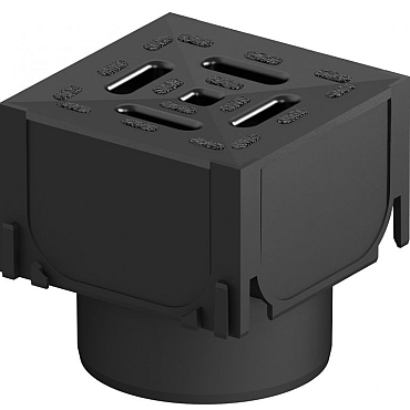 ACO hoekel.zwrt met rooster met spie 110