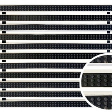 Schoonloper aluminium mat cassetteborstel zwart 60x60x2cm