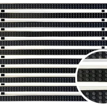 Schoonloper aluminium mat cassetteborstel zwart 100x50x2cm