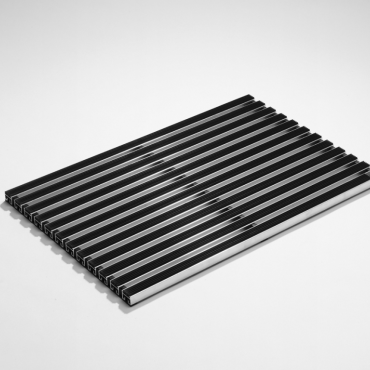 Schoonloper aluminium mat cassetteborstel zwart 75x50x2cm