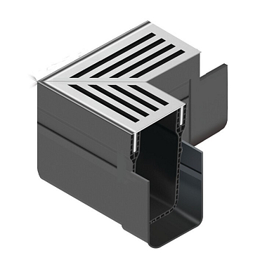 ACO Slim-Line hoekstuk incl. RVS rooster