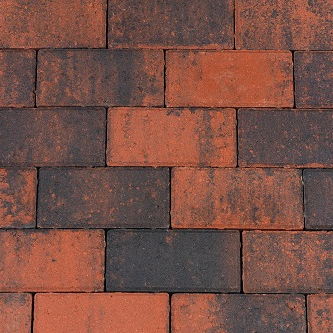 Betonstraatsteen 8 cm rood/zwart komo