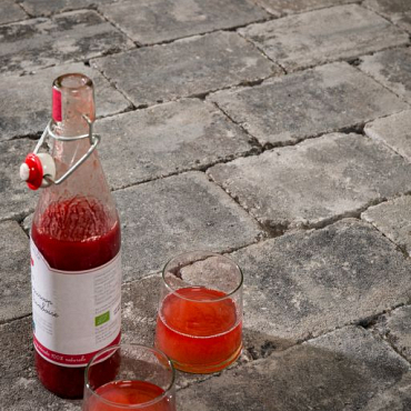 Antieke trommel betonstraatsteen 6 cm mangaan