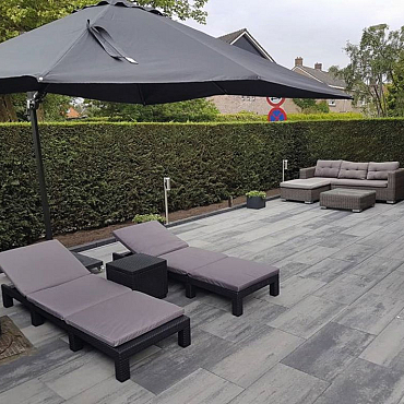Patio square 40x80x5 cm nero/grey