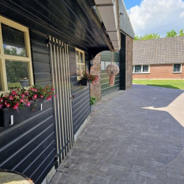 Antieke trommel betonstraatsteen 6 cm mangaan