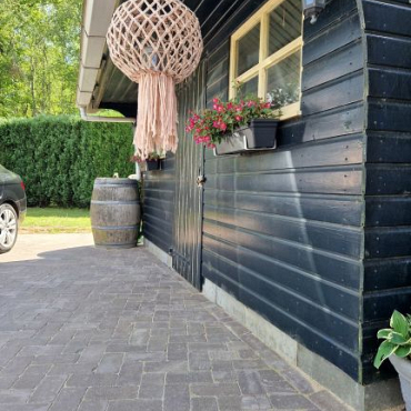 Antieke trommel betonstraatsteen 6 cm mangaan