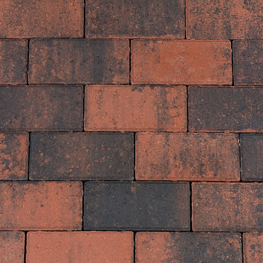 Betonstraatsteen 8 cm rood/zwart komo
