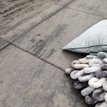 Patio reliëf square 60x60x5 cm nero/grey