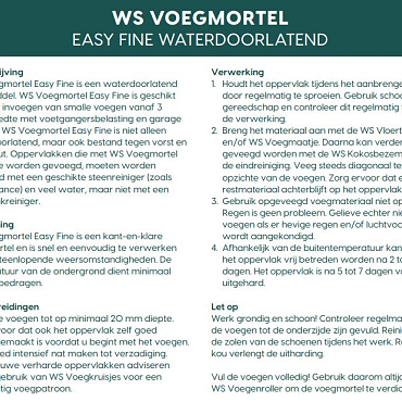 WS Voegmortel Easy Fine Beige 15kg