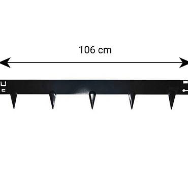 Stalen Borderrand Flexibel Zwart 16x106 cm