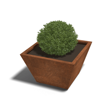 Cortenstaal gelaste plantenbak Cone 80x80x50 cm