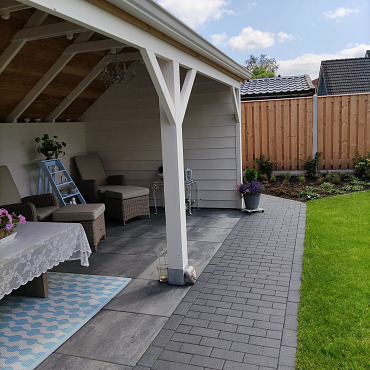 Patio betonstraatsteen 8 cm black TOP mini facet komo