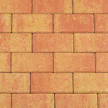 Betonstraatsteen 6 cm terracotta/geel komo
