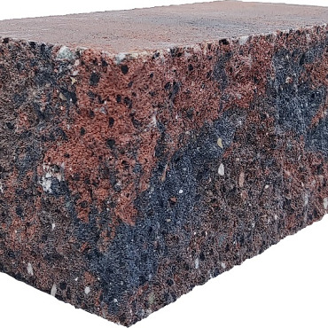 Splitrock hoekstuk 29x13x11 cm bruin/zwart geknipte kopse kant